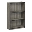 Pemberly Row Wood 3-Tier Adjustable Shelf Bookcase in French Oak Gray