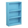 Pemberly Row Wood 3-Tier Adjustable Shelf Bookcase in Light Blue
