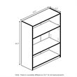 Pemberly Row Contemporary Wood 3-Tier Adjustable Shelf Bookcase in Pink