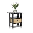 Pemberly Row Engineered Wood End Table with Bin Drawer in Espresso/Brown