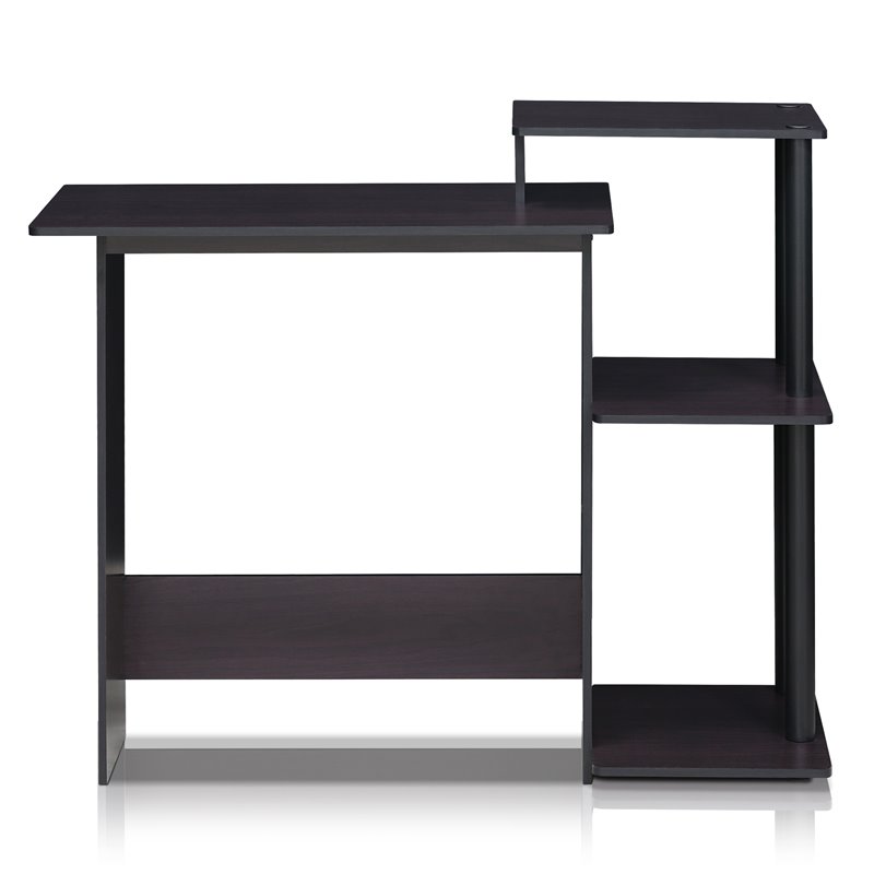 Pemberly Row Efficient Wood Home Laptop/Notebook/Computer Desk in Dark Walnut