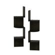 Pemberly Row Wood Wall Mount Floating Corner Radial Shelf in Espresso(Set of 2)
