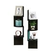 Pemberly Row Wood Wall Mount Floating Corner Radial Shelf in Espresso(Set of 2)
