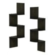 Pemberly Row Wood Wall Mount Floating Corner Radial Shelf in Espresso(Set of 2)