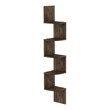 Pemberly Row Wood Wall Mount Floating Radial Corner Shelf in Columbia Walnut