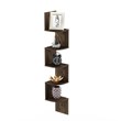 Pemberly Row Wood Wall Mount Floating Radial Corner Shelf in Columbia Walnut