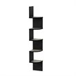 Pemberly Row Wood Wall Mount Floating Radial Corner Shelf in French Oak Gray