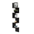 Pemberly Row Wood Wall Mount Floating Radial Corner Shelf in French Oak Gray