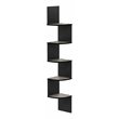 Pemberly Row Wood Wall Mount Floating Radial Corner Shelf in French Oak Gray
