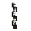 Pemberly Row Wood 5-Tier Wall Mount Floating Corner Square Shelf in Espresso