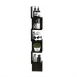 Pemberly Row Wood 5-Tier Wall Mount Floating Corner Square Shelf in Espresso