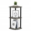 Pemberly Row Wood 3-Tier Corner Display Rack in French Oak Gray/Black