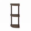 Pemberly Row Turn-N-Tube Wood 3-Tier Corner Display Rack in Walnut/Brown