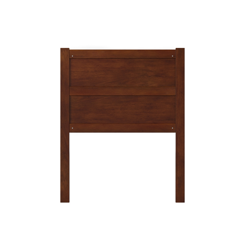 Pemberly Row Solid Wood Twin Headboard with USB Charging Station in Walnut