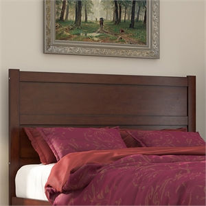 Pemberly Row Solid Wood Queen Size Mid-Century Headboard in Walnut