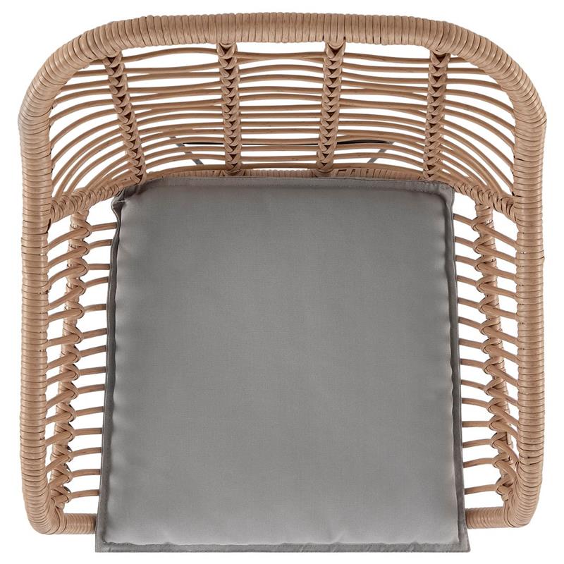 Pemberly Row 3-Piece Rattan Patio Conversation Set in Brown/Gray