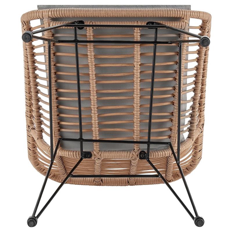 Pemberly Row 3-Piece Rattan Patio Conversation Set in Brown/Gray