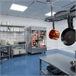 Pemberly Row Steel Freezer w/ Reach-In Self-Close Glass Doors in Silver