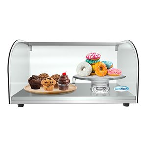 Pemberly Row 22&quot Glass/Stainless Steel Countertop Bakery Display Case in Clear