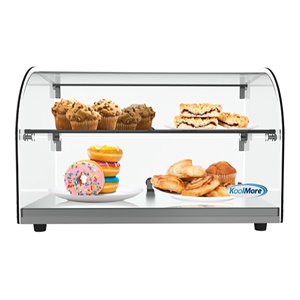 Pemberly Row 22&quot 2-Shelf Stainless Steel Countertop Bakery Display Case in Clear
