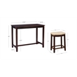 Pemberly Row Wood 3 Piece Counter Dining Set Beige Faux Leather Seats in Brown