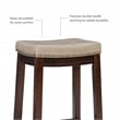 Pemberly Row Wood 3 Piece Counter Dining Set Beige Faux Leather Seats in Brown