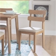 Pemberly Row Wood Set of 2 Upholstered Ladder Back Dining Chairs - Natural Brown