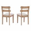 Pemberly Row Wood Set of 2 Upholstered Ladder Back Dining Chairs - Natural Brown