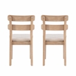 Pemberly Row Wood Set of 2 Upholstered Ladder Back Dining Chairs - Natural Brown