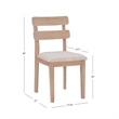 Pemberly Row Wood Set of 2 Upholstered Ladder Back Dining Chairs - Natural Brown
