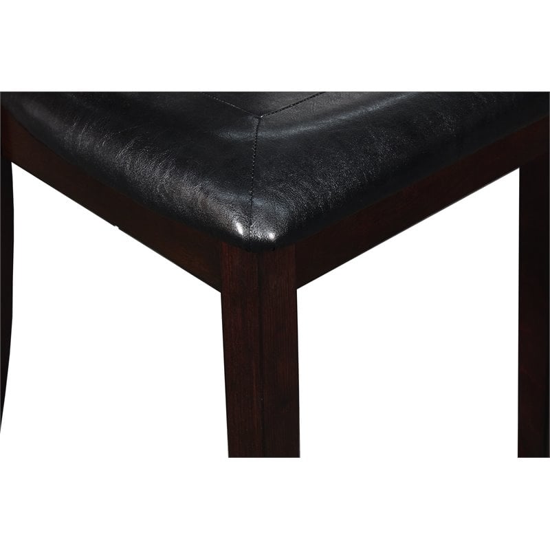 Pemberly Row Solid Wood Dining Drop Leaf Table w/ 2 Chairs in Ebony