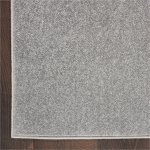 Pemberly Row 108x108&quot Square Contemporary Fabric Area Rug in Silver Gray