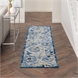Pemberly Row 8' Runner Blue Gray Fabric Farmhouse Area Rug (8' Runner)