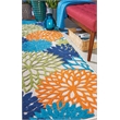 Pemberly Row 10' Runner Multicolor Fabric Tropical Area Rug (10' Runner)