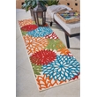 Pemberly Row 8' Runner Green Fabric Tropical Area Rug (8' Runner)