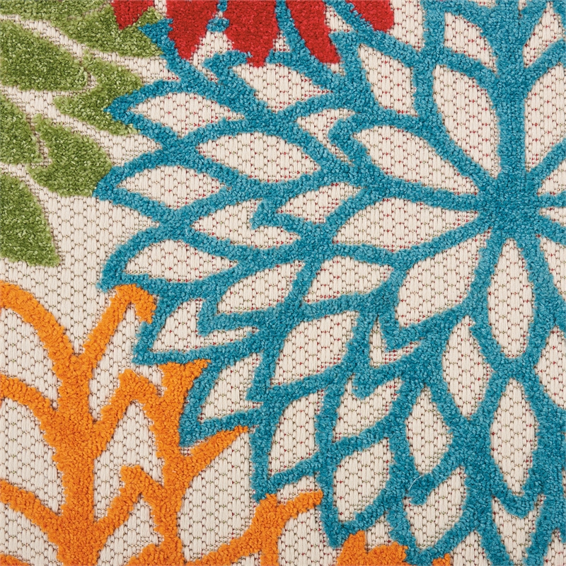 Pemberly Row 8' Runner Green Fabric Tropical Area Rug (8' Runner)