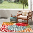 Pemberly Row 5' x Square Green Fabric Tropical Area Rug (5' Square)