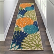 Pemberly Row 8' Runner Multicolor Fabric Tropical Area Rug (8' Runner)