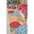 Pemberly Row 12' Runner Green Fabric Tropical Area Rug (12' Runner)