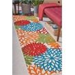Pemberly Row 12' Runner Green Fabric Tropical Area Rug (12' Runner)