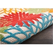 Pemberly Row 12' Runner Green Fabric Tropical Area Rug (12' Runner)