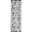 Pemberly Row 6' Runner Blue Gray Fabric Farmhouse Area Rug (6' Runner)
