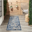 Pemberly Row 6' Runner Blue Gray Fabric Farmhouse Area Rug (6' Runner)