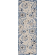 Pemberly Row 6' Runner Blue Gray Fabric Farmhouse Area Rug (6' Runner)