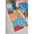 Pemberly Row 6' Runner Green Fabric Tropical Area Rug (6' Runner)