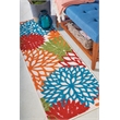 Pemberly Row 6' Runner Green Fabric Tropical Area Rug (6' Runner)