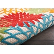 Pemberly Row 6' Runner Green Fabric Tropical Area Rug (6' Runner)