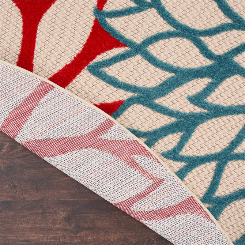 Pemberly Row 6' Runner Green Fabric Tropical Area Rug (6' Runner)