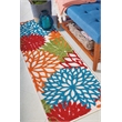 Pemberly Row 6' Runner Green Fabric Tropical Area Rug (6' Runner)