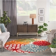 Pemberly Row 6' Runner Green Fabric Tropical Area Rug (6' Runner)